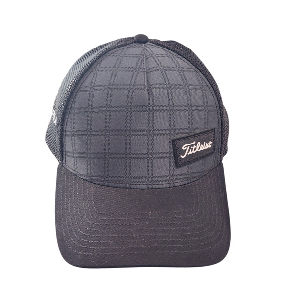 Titleist Hat Men's Adjustable Snapback Black Mesh Heartland Logo Cap - Picture 1 of 5